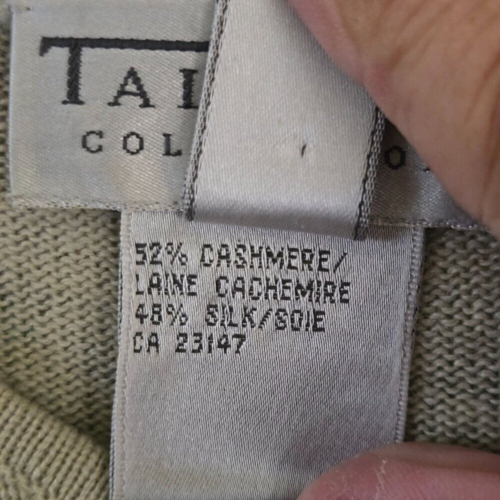 Talbots Audrey Cashmere Paisley Medallion Crewneck Sweater Green Lavender Size S - Picture 9 of 9